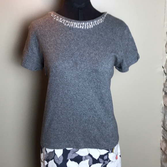 Paraphrase Tops - Grey Paraphrase Embellished Top size M
